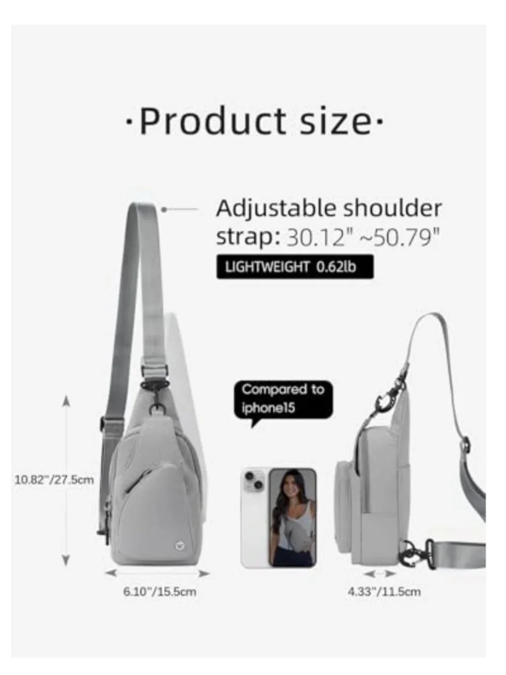 Waterproof Nylon Crossbody Sling Backpack for Women, Travel Casual
